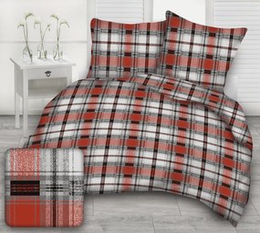 Krepp lapok Kockás Piros TiaHome - 1x Párna 90x70cm, 1x Paplan 140x200cm