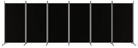 6 paneles fekete szövet térelválasztó 520x180 cm