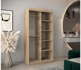 Ruhásszekrény 100 cm Toki 1 (szonoma tölgy + matt fekete). 1064885