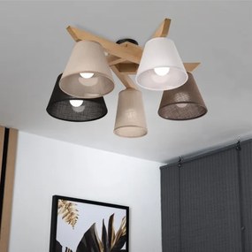 Brilagi - LED  Felületre szerelhető csillár  ANTHONY 5xE14/40W/230V tölgy