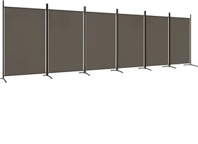 vidaXL 6 paneles antracitszürke szövet térelválasztó 520x180 cm