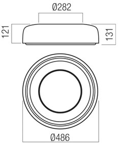 Redo 01-3722 - LED mennyezeti lámpa DIP LED/30W/230V 48,6 cm fekete
