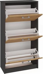 Paula cipősszekrény, antracit-tölgy