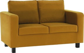 Teljesen kárpitozott heverő, mustár színű szövet, LUANA