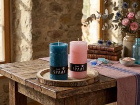 Oszlopos gyertya SPAAS RUSTIK 13 cm rózsaszín