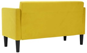 sárga bársony loveseat kanapé 111 cm