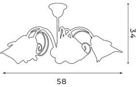 Csillár rúdon KOKARDA 5xE14/60W/230V