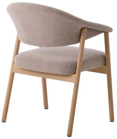 Bézs tölgyfa karfás étkezőfotel szett 2 db-os Elk – Unique Furniture