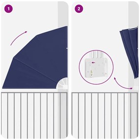 Erkély adatvédelmi képernyő Tengerészkék 160 x 160 cm szövet