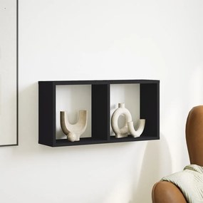 fekete szerelt fa faliszekrény 60 x 16 x 30 cm