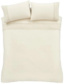 Krémszínű egyszemélyes ágyneműhuzat 135x200 cm Broderie Anglaise – Catherine Lansfield