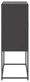 fekete acél magasszekrény 68,5 x 38,5 x 107 cm