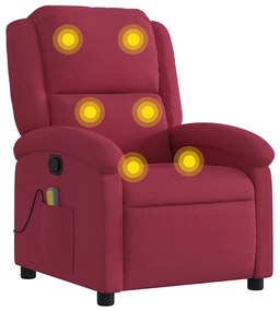 bordó bársony dönthető masszázsfotel