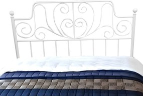 Fém ágy lécezett ráccsal, fém (fehér), 140x200, BEHEMOTH