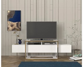 TV asztal/szekrény Biano (fehér + arany). Akció -19%. 1088673