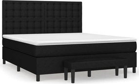 vidaXL fekete szövet rugós ágy matraccal 160x200 cm