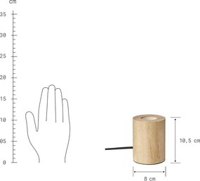 STILO asztali lámpa, fa Ø8 cm