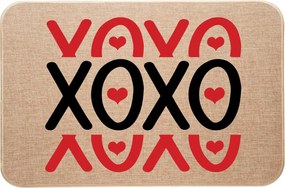 Lábtörlő lenvászon dekoratív Valentin napi ajándék Xo Xo Xo