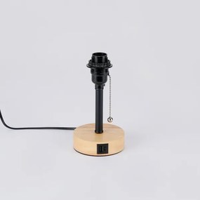 Brilagi - Asztali lámpa USB-porttal TABLON 1xE27/25W/230V tölgy/fekete/fehér