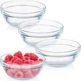 4x Tál Saláta tálaló Üveg Tál Nyersanyagok Snackek Desszertek Fagylalt 200 ml