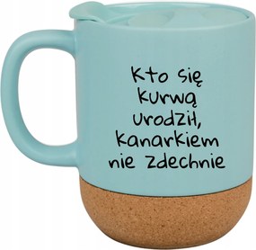 Kék Bögre Fedéllel És Parafa Aljjal Ajándék Aki K****