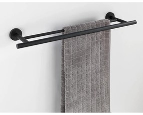 Matt fekete fali rozsdamentes acél törölközőtartó Bosio – Wenko
