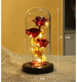 ÖRÖK RÓZSA ÜVEG ALATT LED ROSE ROZ08