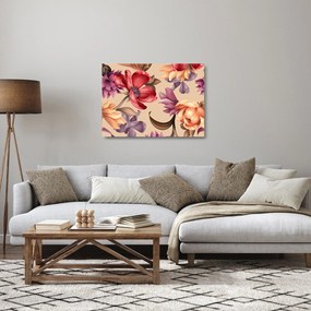 Üveg kép - Vintage virágok (70x50 cm)