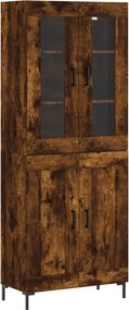 vidaXL füstös tölgy színű szerelt fa magasszekrény 69,5 x 34 x 180 cm