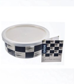 Orion Zománc tál UH fedéllel Chessboard Lem , dia.15,5 cm