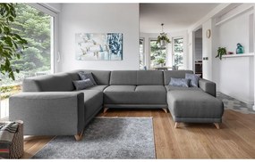 Szürke kinyitható-tárolóhelyes sarokkanapé (bal oldali-U alakú) Classy Sophie – Miuform