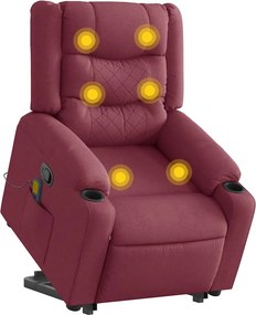 vidaXL bordó szövet dönthető masszázs- és állófotel
