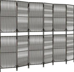 vidaXL szürke 6-paneles polyrattan térelválasztó