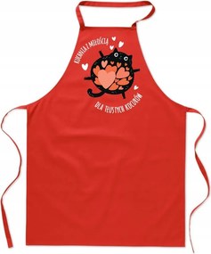 Konyhai Kötény piros Valentin Napi Ajándék Macska Sok Szeretet FA_452_cw