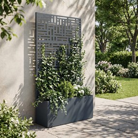 Fém kerti pergola virágládával 3in1, antracit, 900x1800x300 mm: ROSE