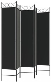 5 paneles fekete szövet térelválasztó 200x200 cm