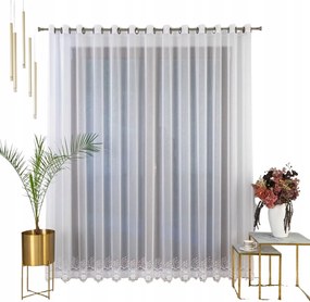 Függöny kész, elegáns függöny átvezetőkkel, gazdag díszítéssel 500X245