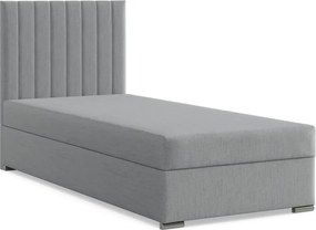 Agen egyszemélyes ágy, szövet, ágyneműtartóval, szürke
