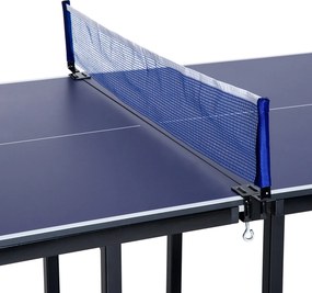 HOMCOM Asztalitenisz Asztal, Ping Pong Asztal Hálóval, 2 Asztallá Átalakítható, Közepes Méret, Összecsukható Lábak, 182 x 91 x 76 cm Kék | Aosom
