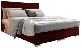 Franciaágy 140 cm Boxspring Harlan Comfort (piros) (ágyráccsal, matraccal és tárolóhellyel). 1055984