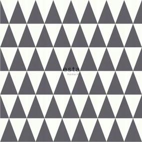 Geometrikus fali tapéta fekete-fehér háromszögek Boho 148672 Esta Home