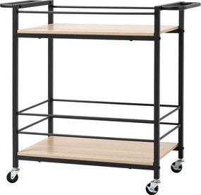 HOMCOM Konyhai Kocsi Szerviz Kocsi Tároló Kocsi F Side Table 2 Szinttel és Fogantyúval | Konyha és Étkező, Teherbírás 60 kg, Forgácslap, 82 x 40 x 75