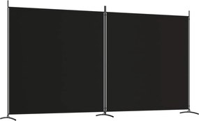vidaXL 2 paneles fekete szövet térelválasztó 348 x 180 cm
