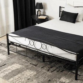 Fém ágy 160 cm Granjeros (fekete) (ágyráccsal). Akció -17%. 1119133