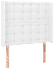fehér műbőr LED-es fejtámla 83x16x118/128 cm