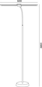 LED fényerőszabályozható állólámpa TEILO LED/14W/230V 3000/4000/6000K fekete
