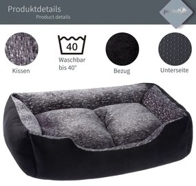 PESTUFF Kutyafekhely  XL 90 x 65 x 22 cm fekete