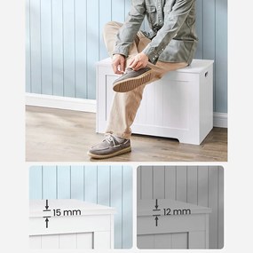 Tárolópad GRETA, 76x48x40 cm, fehér Vasagle