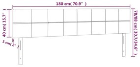 tópszínű szövet LED-es fejtámla 180x5x78/88 cm