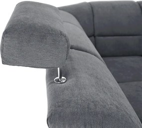 Kinyitható ülőgarnitúra, szürke szövet, balos, SANTIAGO